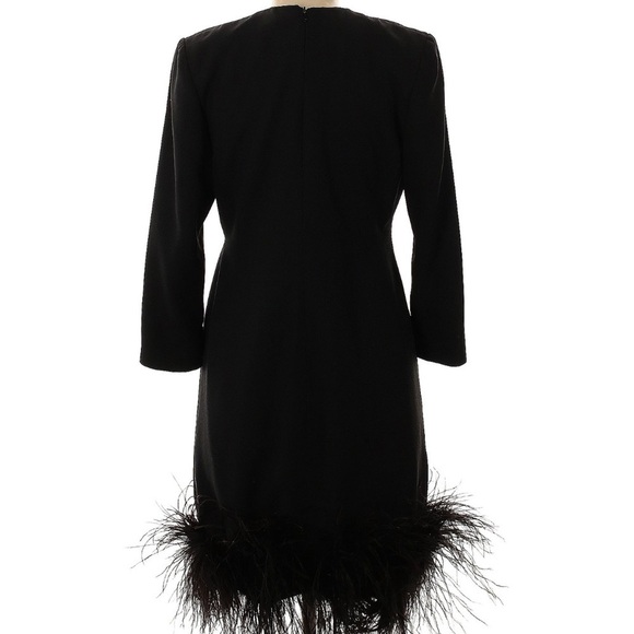 Victor Costa Feather Hem Cocktail Wedding Party Dress - Picture 2 of 6